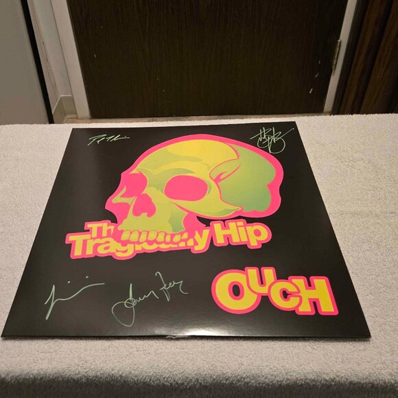 ULTRA RARE The Tragically Hip "Ouch" Lithograph HAND-SIGNED(Damaged sleeve) - Picture 1 of 6